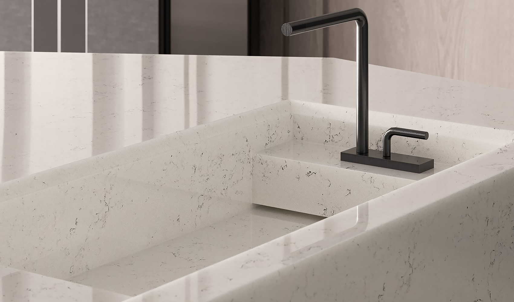 Мойка из кварцевого агломерата Carrara Мойка из кварцевого агломерата Carrara