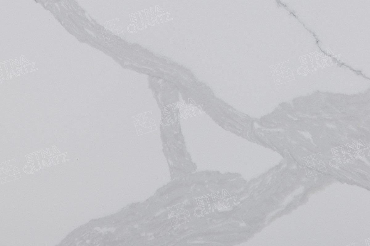 Текстура кварцевого агломерата Calacatta Santorini